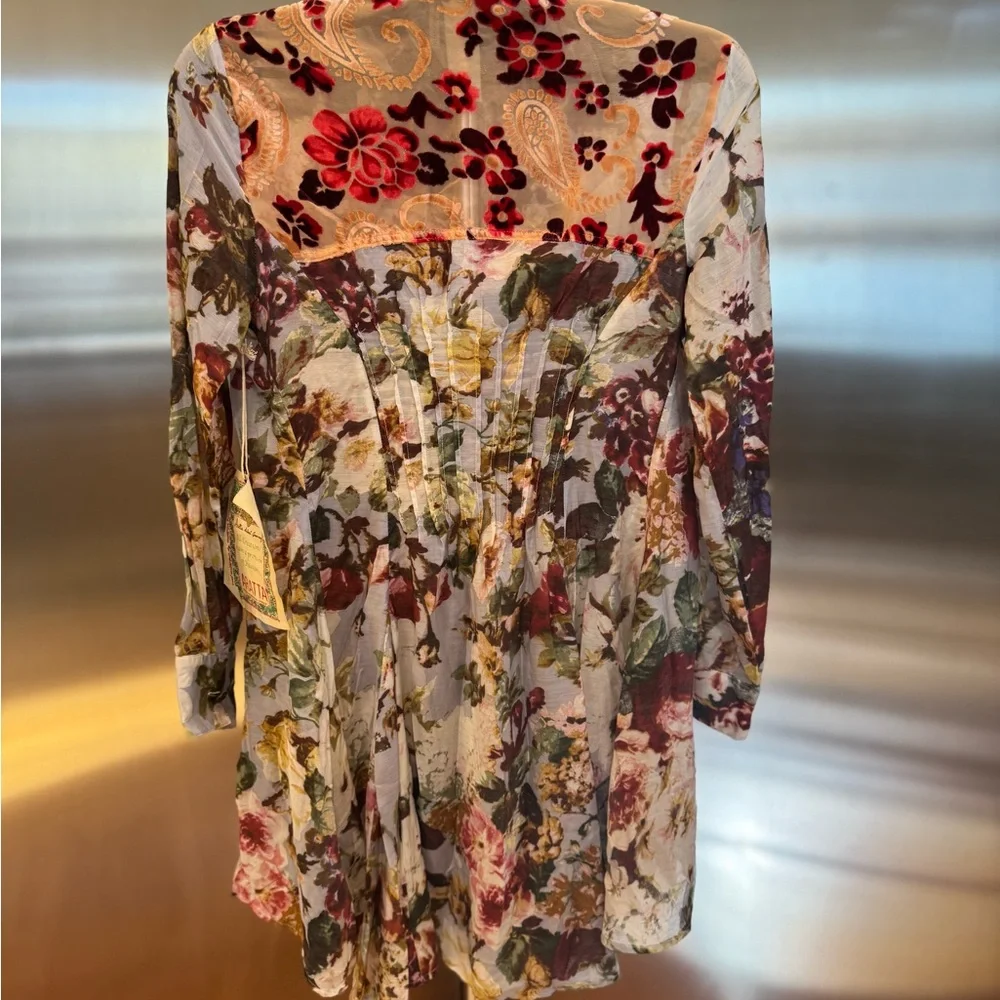 Aratta Floral Button-Up Tunic - Multicolor - Picture 4 of 10